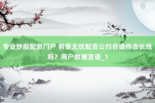 专业炒股配资门户 前景无忧配资公约合适作念长线吗?用户数据言语_1